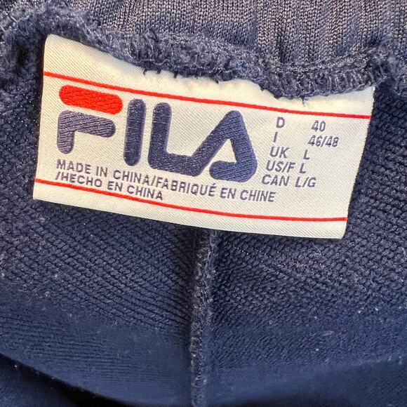 Fila Alice Snap Front Track Pants Navy Womens Size Large Performance Drawstring - Picture 7 of 8